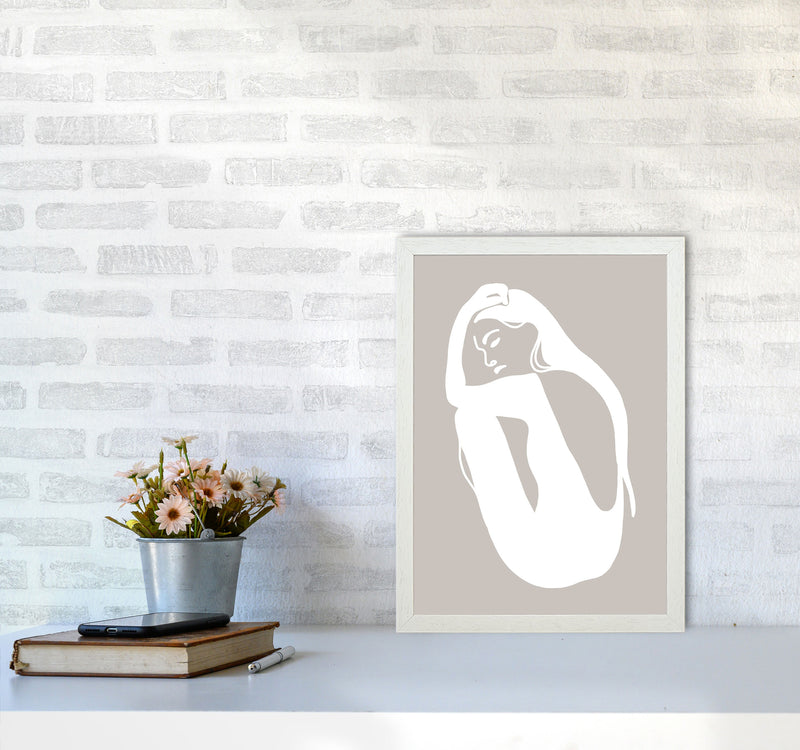 Inspired Stone Woman Silhouette Art Print by Pixy Paper A3 Oak Frame