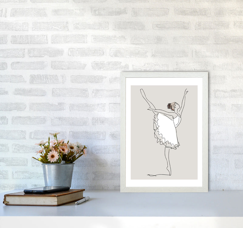 Inspired Stone Ballerina Art Print by Pixy Paper A3 Oak Frame