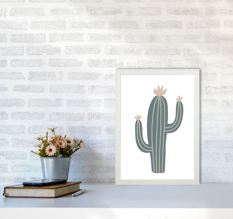 Inspired Natural Cactus Art Print by Pixy Paper A3 Oak Frame