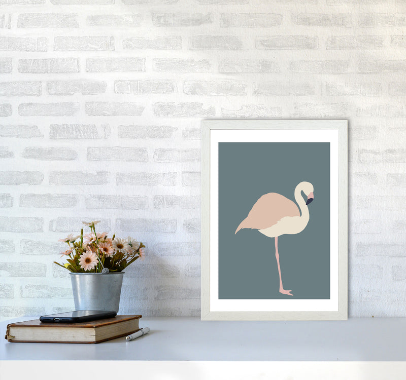 Inspired Flamingo Art Print by Pixy Paper A3 Oak Frame