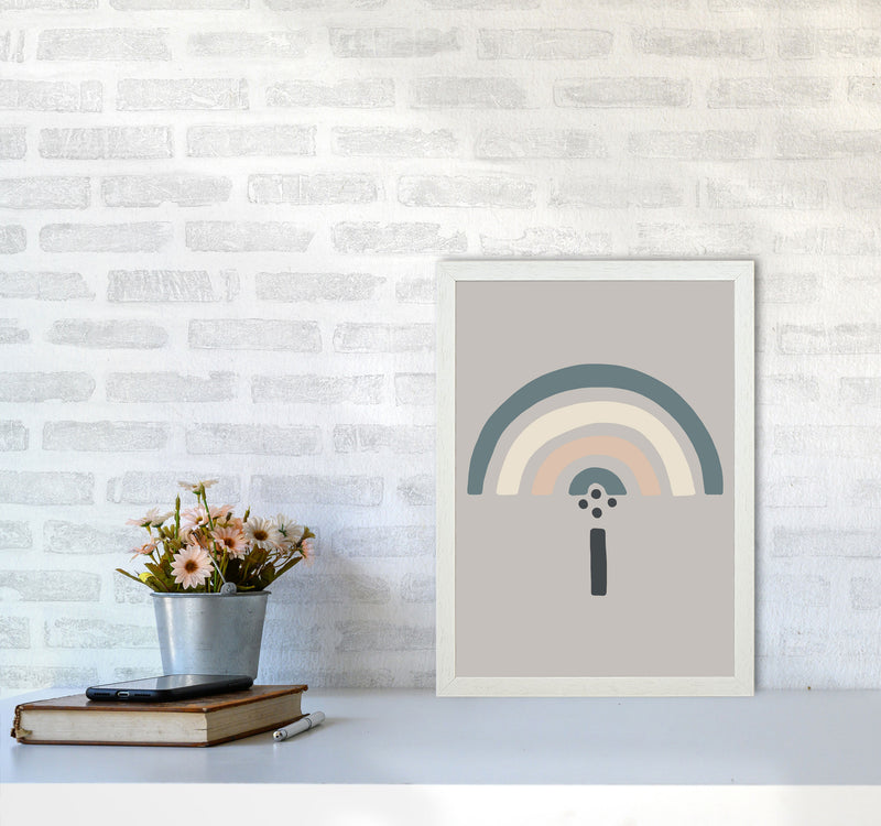 Inspired Natural Rainbow Stone Art Print by Pixy Paper A3 Oak Frame