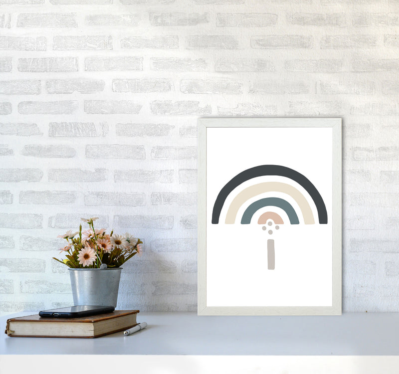 Inspired Natural Rainbow White Art Print by Pixy Paper A3 Oak Frame