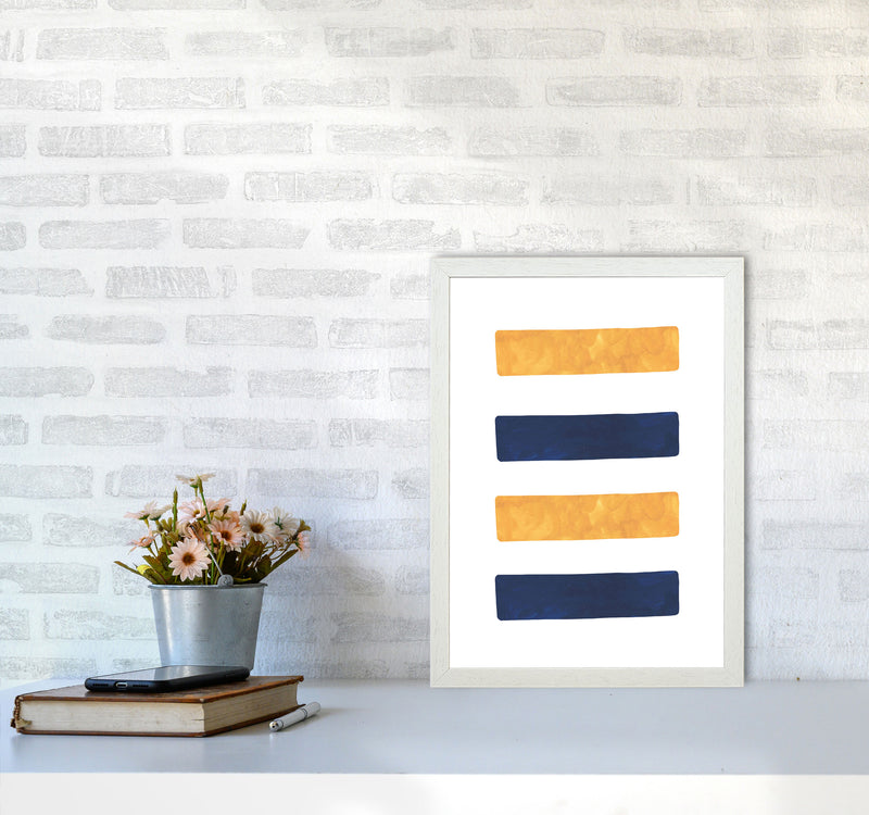 Horizon Abstract Lines  Art Print by Pixy Paper A3 Oak Frame