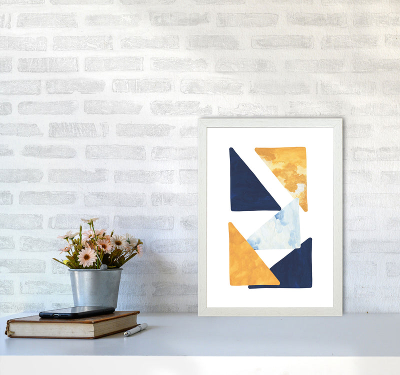 Horizon Abstract Triangles  Art Print by Pixy Paper A3 Oak Frame