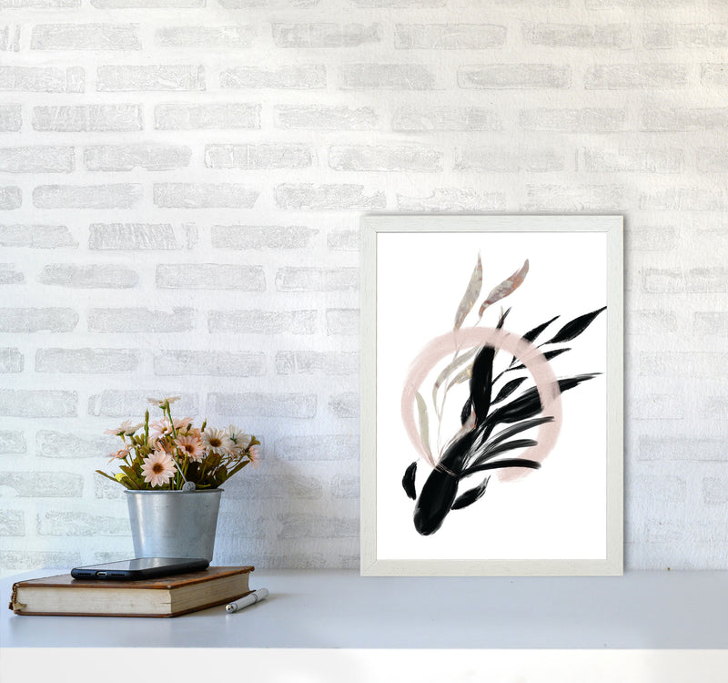 Delicate Floral Fish 02 Art Print by Pixy Paper A3 Oak Frame