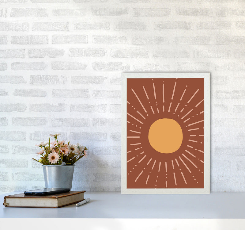 Autumn Sun abstract Art Print by Pixy Paper A3 Oak Frame