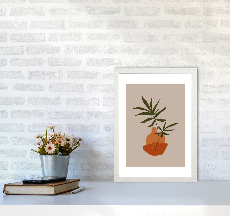 Autumn Plant abstract Art Print by Pixy Paper A3 Oak Frame