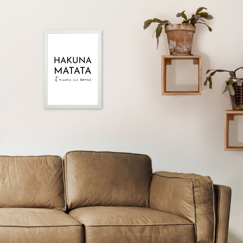 Hakuna Matata Art Print by Pixy Paper A3 Oak Frame