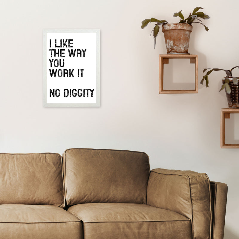 No Diggity Art Print by Pixy Paper A3 Oak Frame