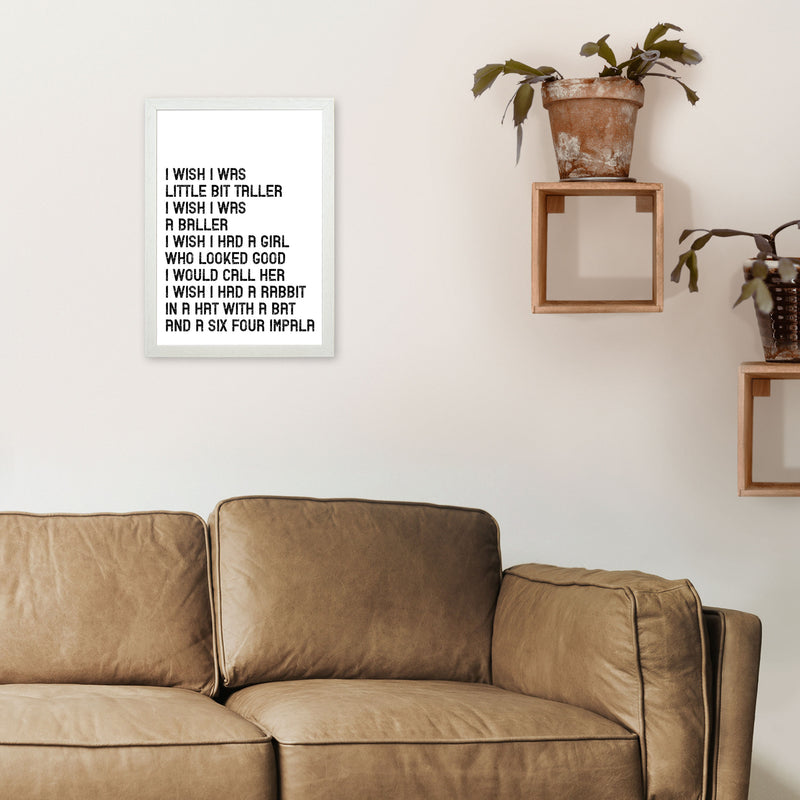 I Wish I Was A Baller Art Print by Pixy Paper A3 Oak Frame