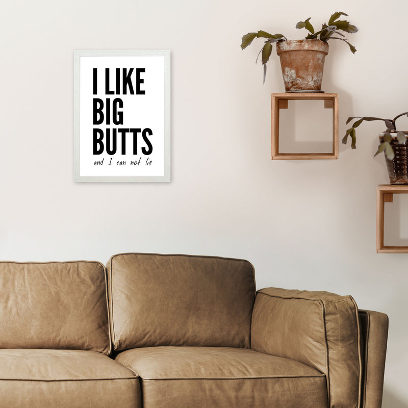 I Like Big Butts Art Print by Pixy Paper A3 Oak Frame