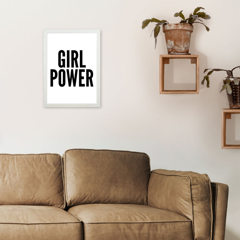 Girl Power Art Print by Pixy Paper A3 Oak Frame
