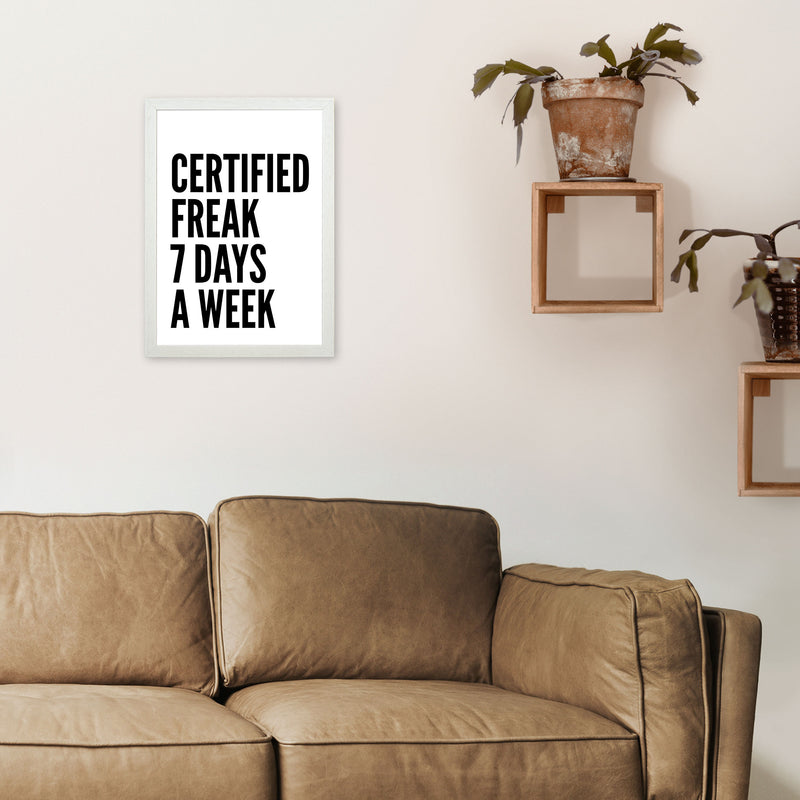 Certified Freak Art Print by Pixy Paper A3 Oak Frame