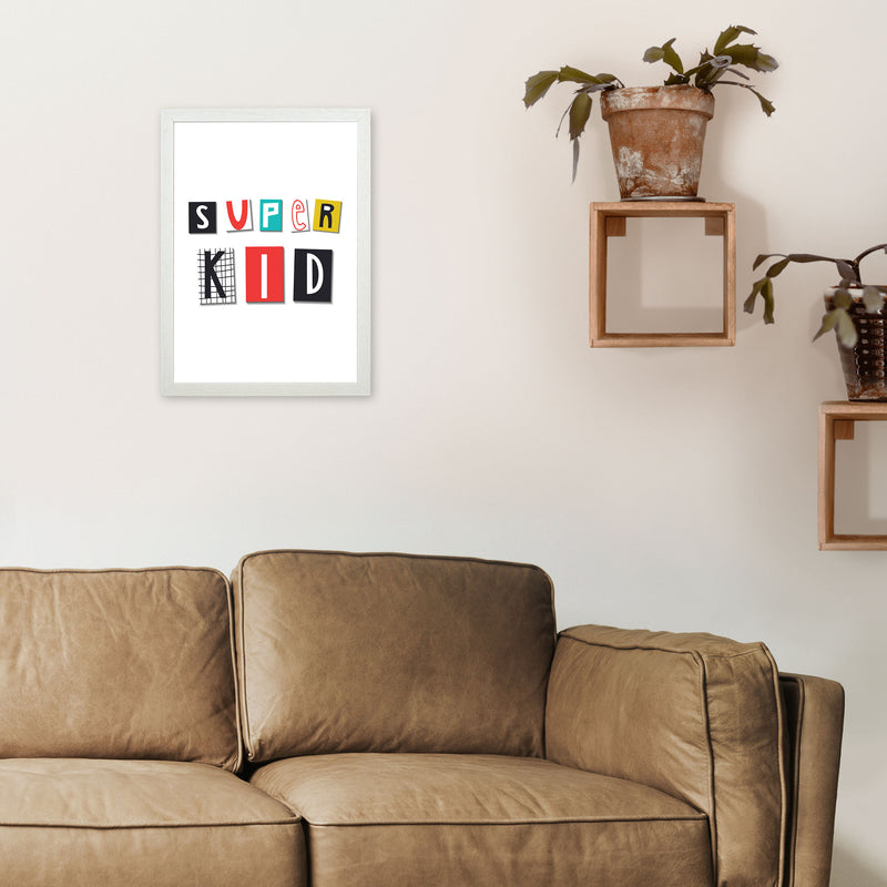 Super kid Art Print by Pixy Paper A3 Oak Frame