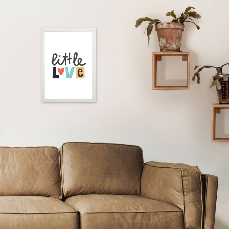 Little love Neutral kids Art Print by Pixy Paper A3 Oak Frame