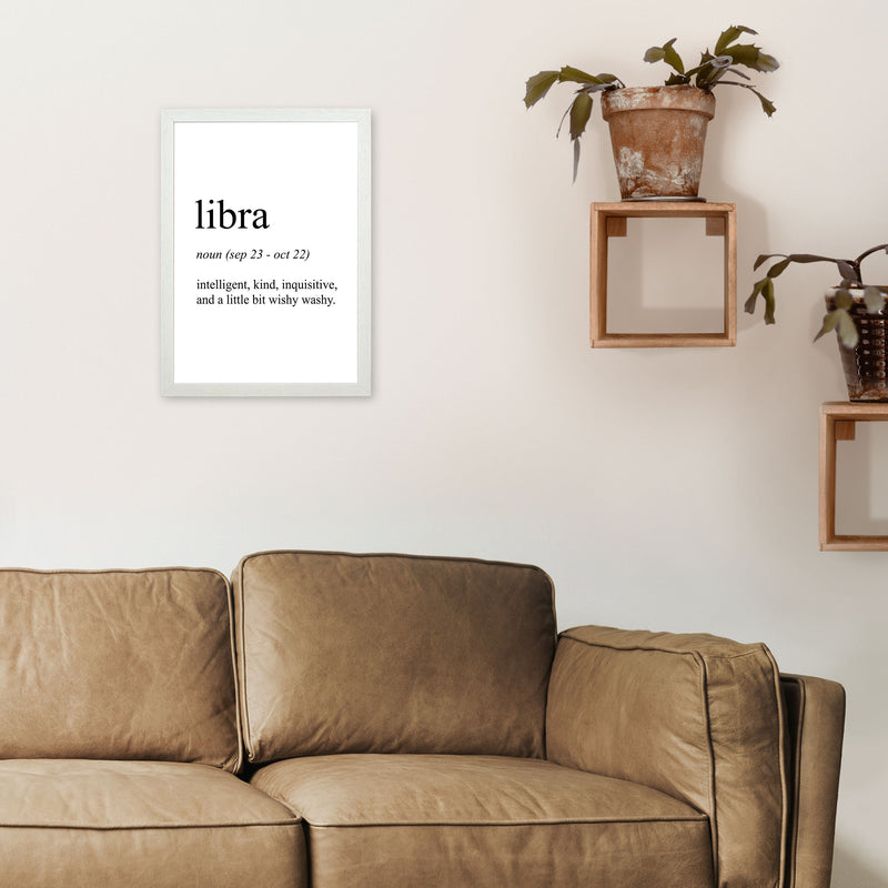 Libra Definition Art Print by Pixy Paper A3 Oak Frame