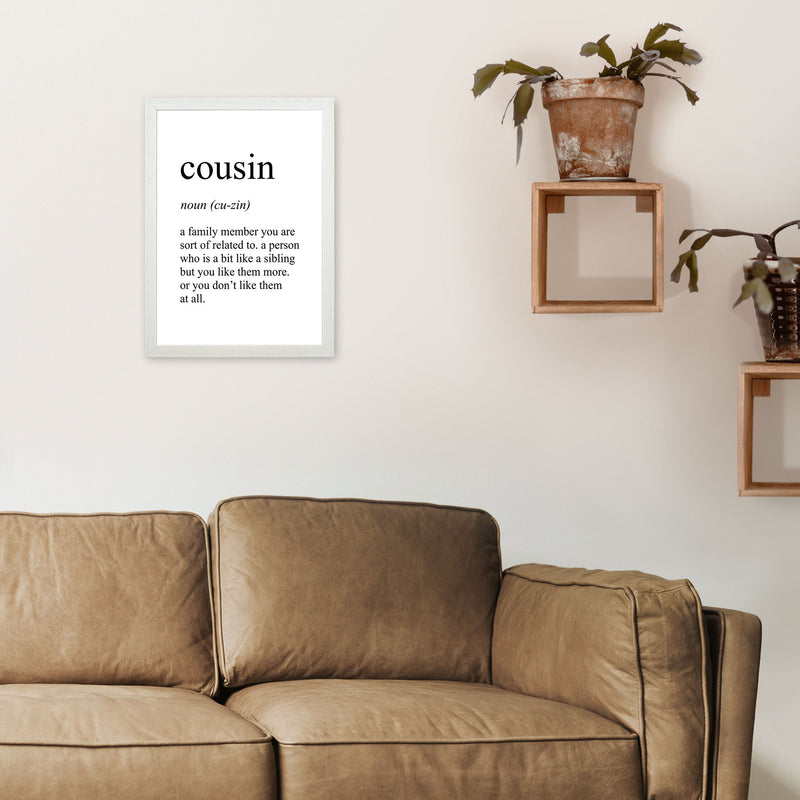 Cousin Definition Art Print by Pixy Paper A3 Oak Frame