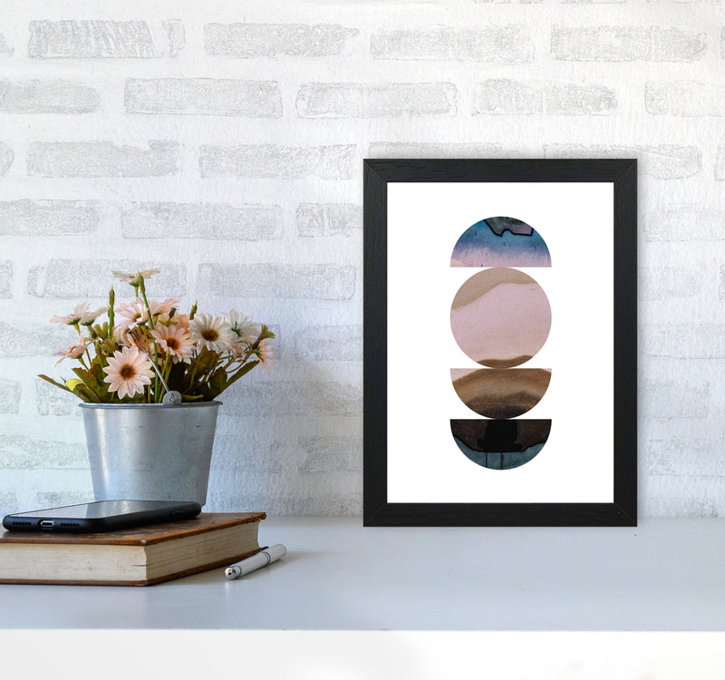Abstract Circles White Background Modern Print A4 White Frame