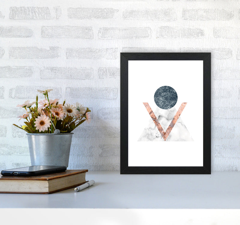 Marble Triangle Abstract Modern Print A4 White Frame