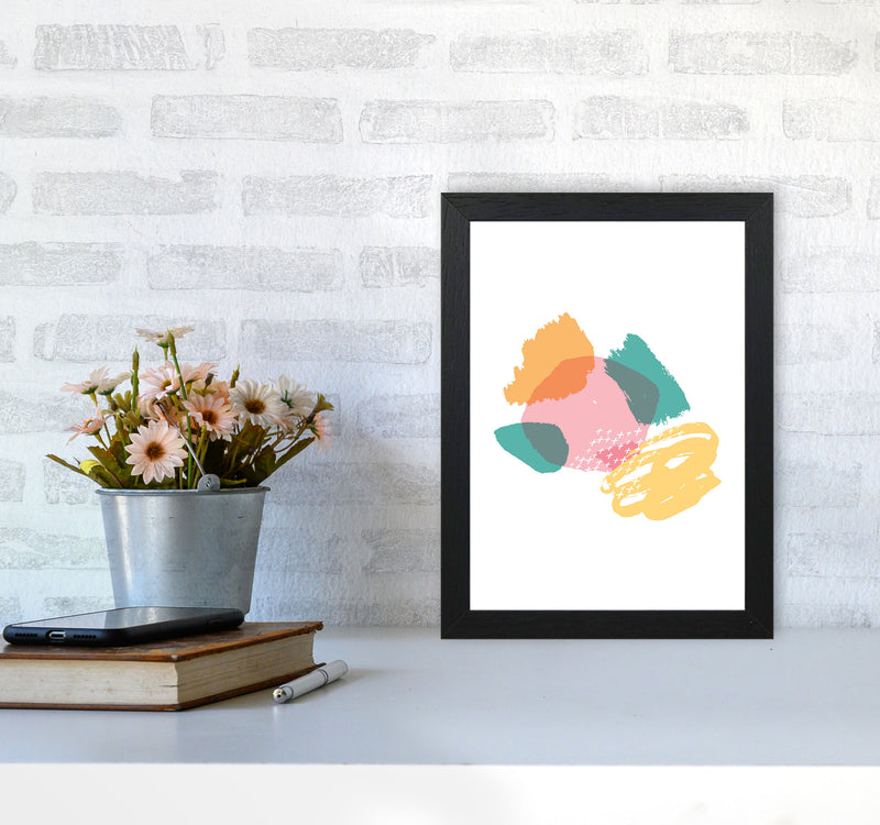 Pink And Teal Mismatch Abstract Modern Print A4 White Frame