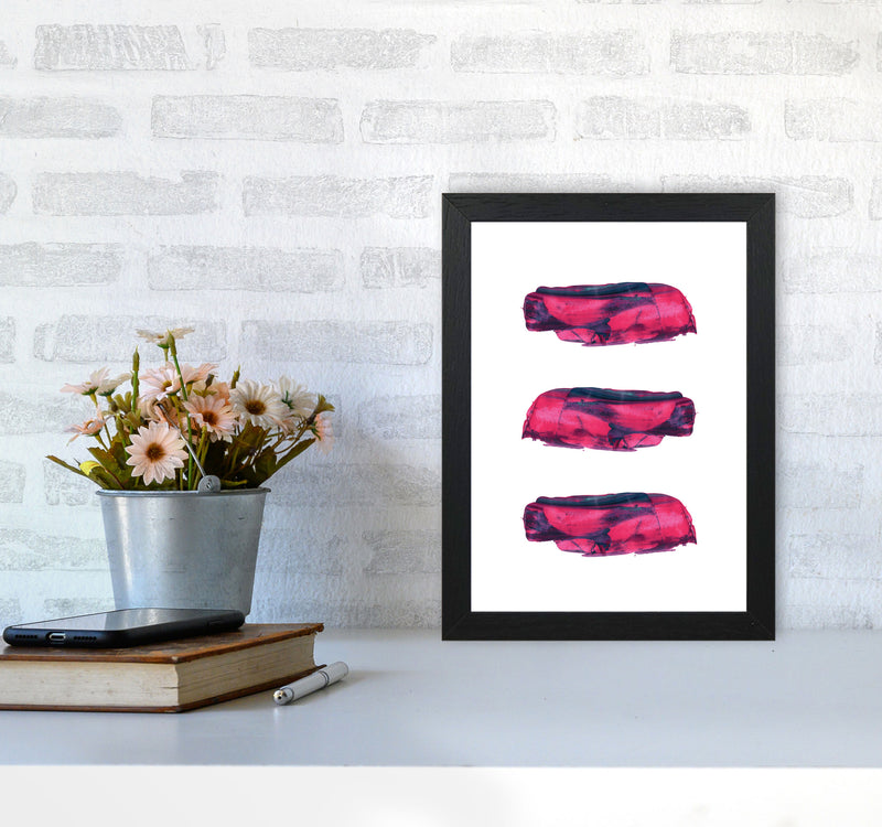 Pink And Purple Abstract Paint Strokes Modern Print A4 White Frame