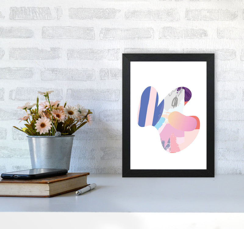 Pink Abstract Butterfly Shape Modern Print A4 White Frame