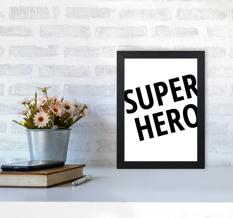 Superhero Framed Nursey Wall Art Print A4 White Frame