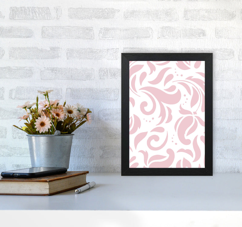 Pink Floral Pattern Modern Print A4 White Frame