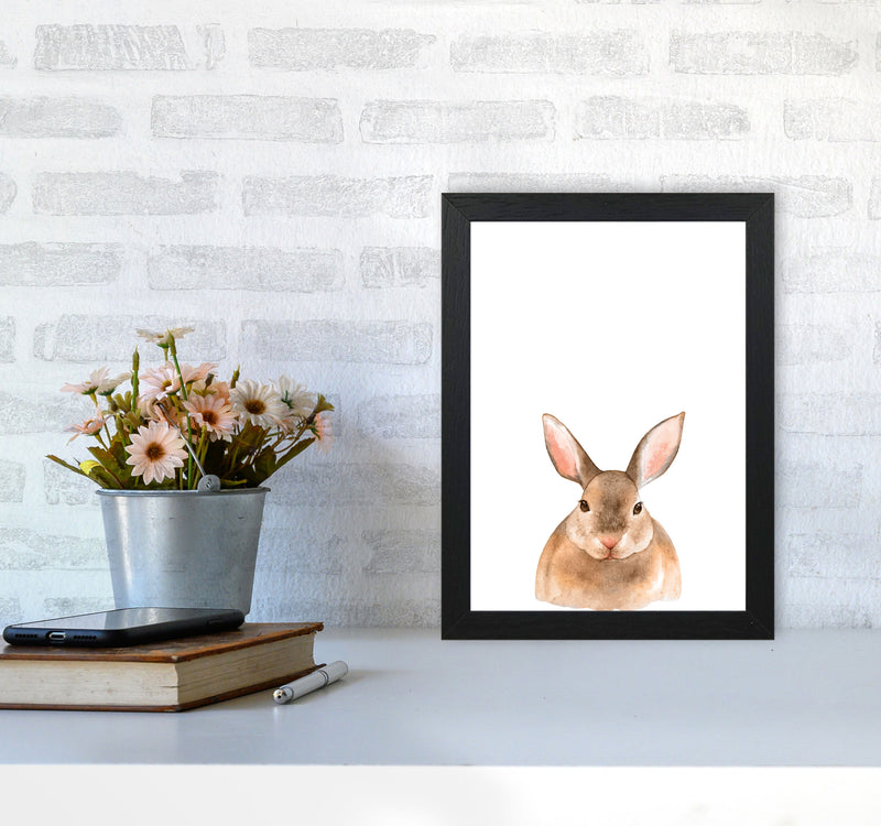 Forest Friends, Cute Bunny Modern Print Animal Art Print A4 White Frame