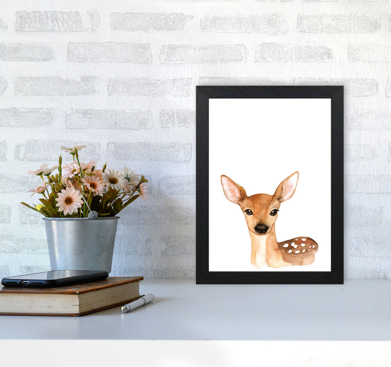 Forest Friends, Cute Deer Modern Print Animal Art Print A4 White Frame