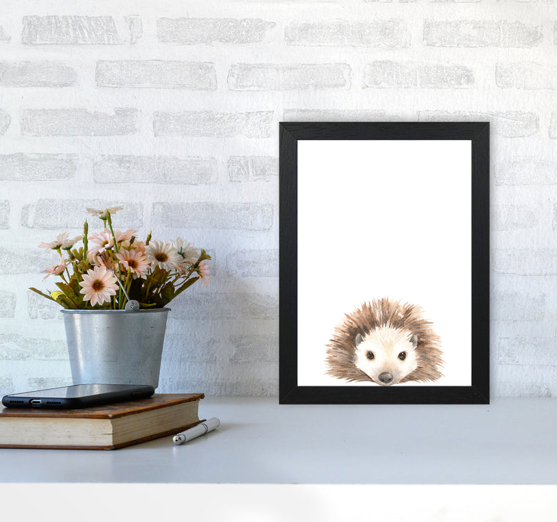 Forest Friends, Cute Hedgehog Modern Print Animal Art Print A4 White Frame