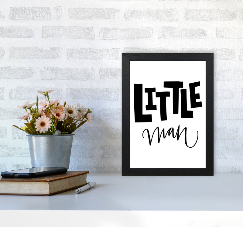 Little Man Black Framed Nursey Wall Art Print A4 White Frame