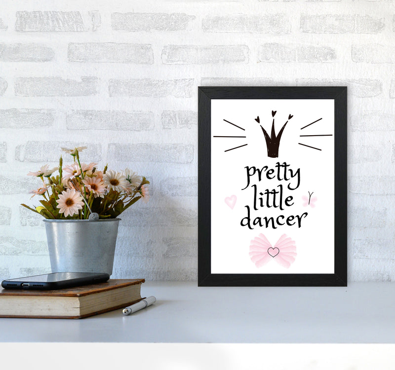Pretty Little Dancer Framed Nursey Wall Art Print A4 White Frame