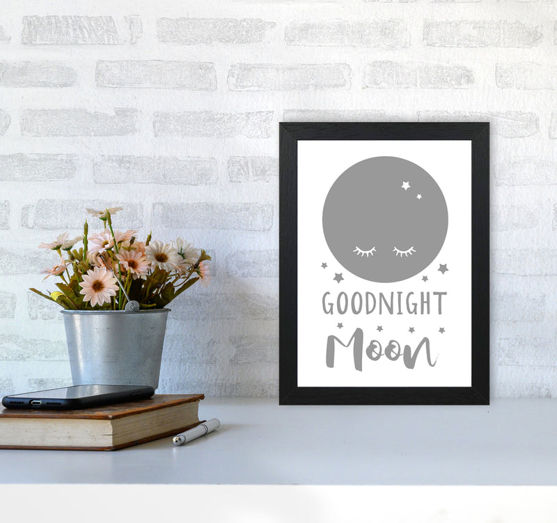 Goodnight Moon Grey Framed Nursey Wall Art Print A4 White Frame