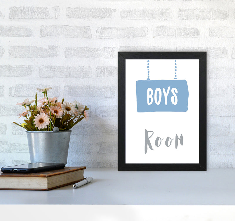 Boys Room Blue Framed Nursey Wall Art Print A4 White Frame