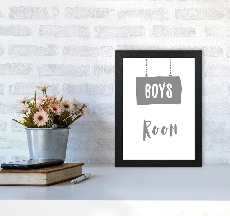 Boys Room Grey Framed Nursey Wall Art Print A4 White Frame