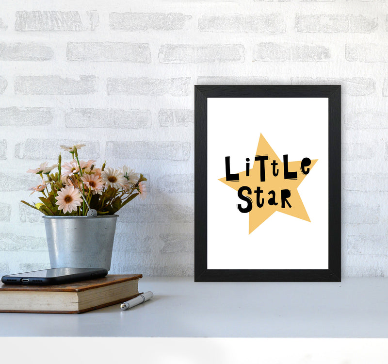 Little Star Scandi Framed Typography Wall Art Print A4 White Frame