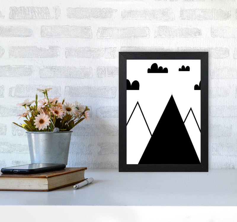 Scandi Mountains Modern Print A4 White Frame