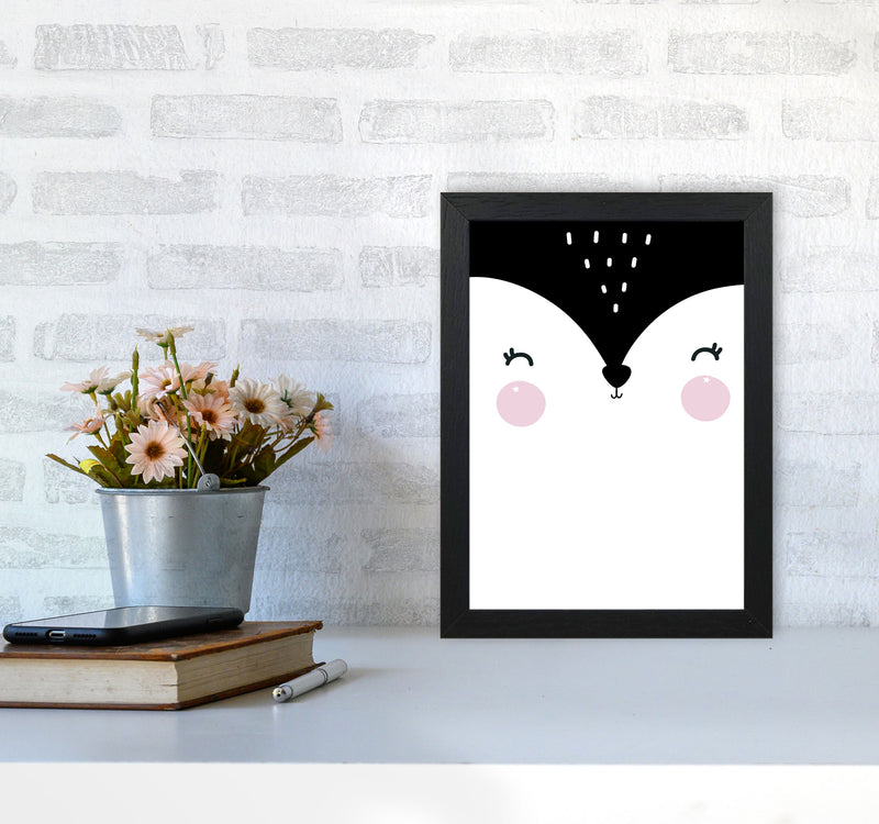 Penguin Face Scandi Modern Print A4 White Frame