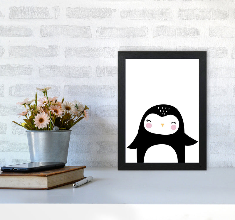 Penguin Modern Print Animal Art Print A4 White Frame