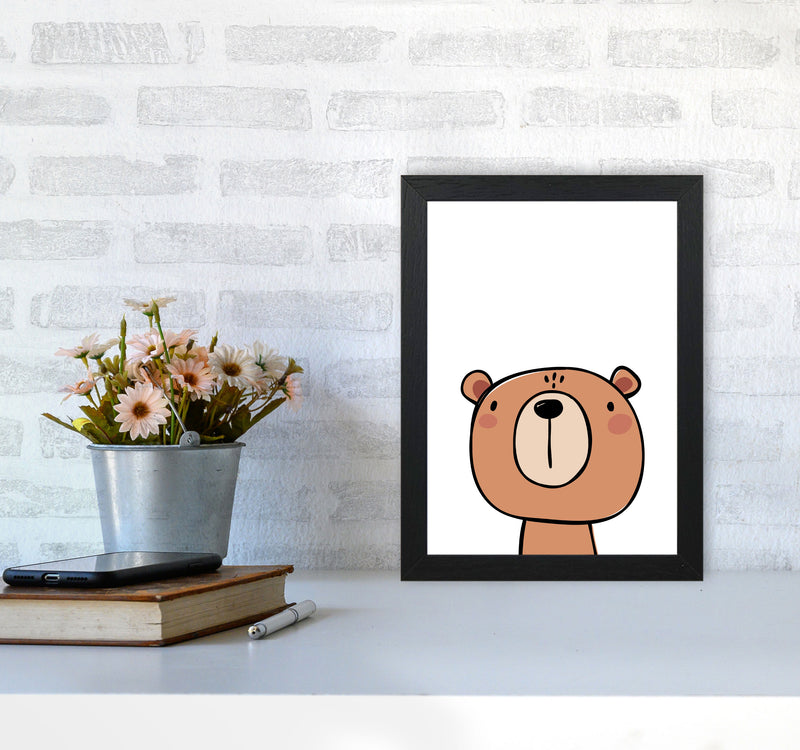 Brown Bear Modern Print Animal Art Print A4 White Frame