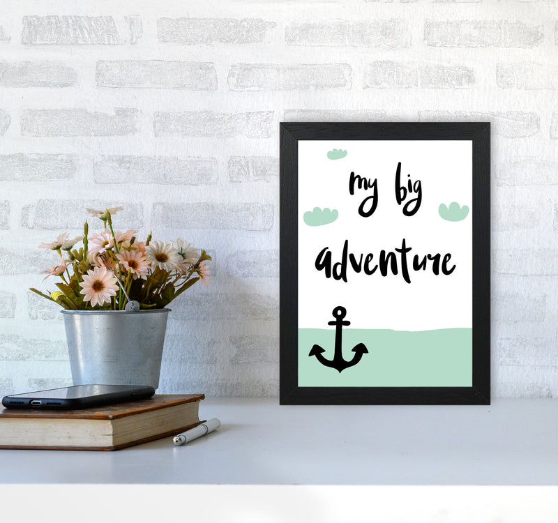 My Big Adventure Framed Typography Wall Art Print A4 White Frame