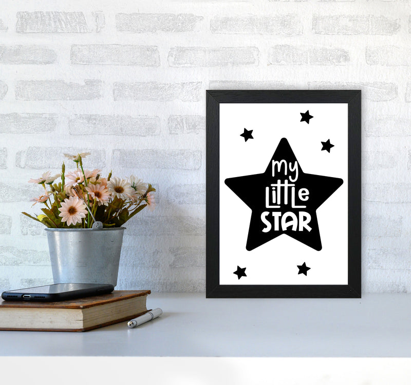 My Little Star Black Framed Nursey Wall Art Print A4 White Frame