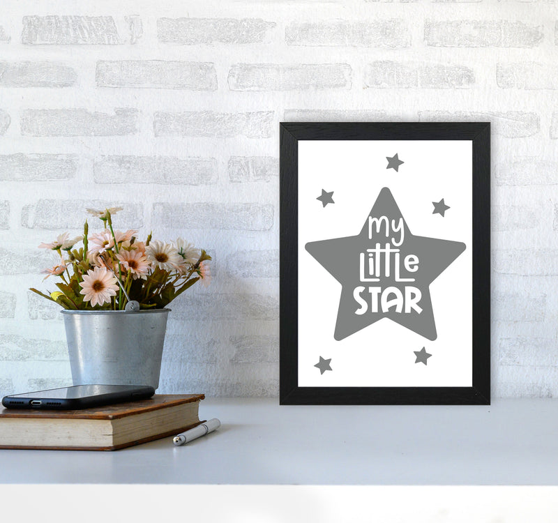 My Little Star Grey Framed Nursey Wall Art Print A4 White Frame