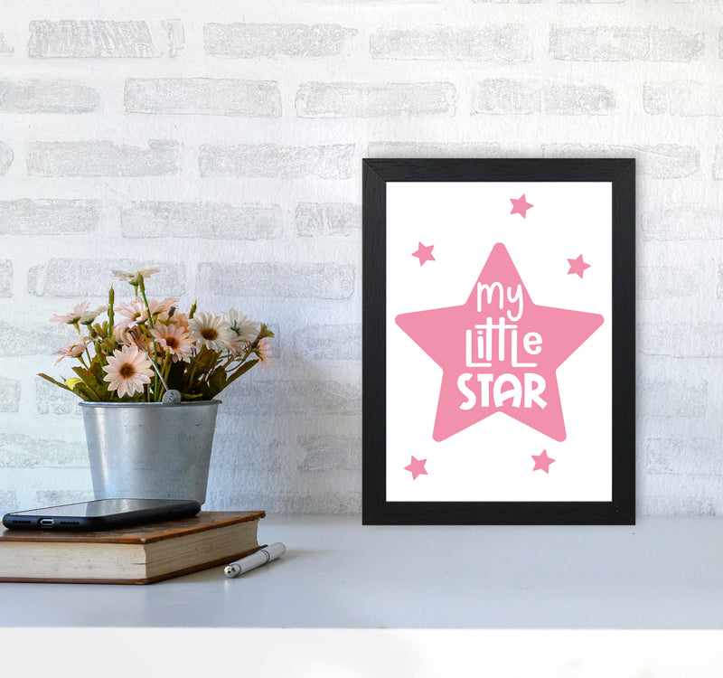 My Little Star Pink Framed Nursey Wall Art Print A4 White Frame