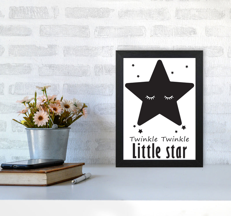 Twinkle Twinkle Little Star Framed Nursey Wall Art Print A4 White Frame