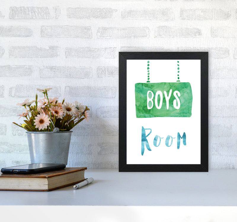 Boys Room Watercolour Framed Nursey Wall Art Print A4 White Frame