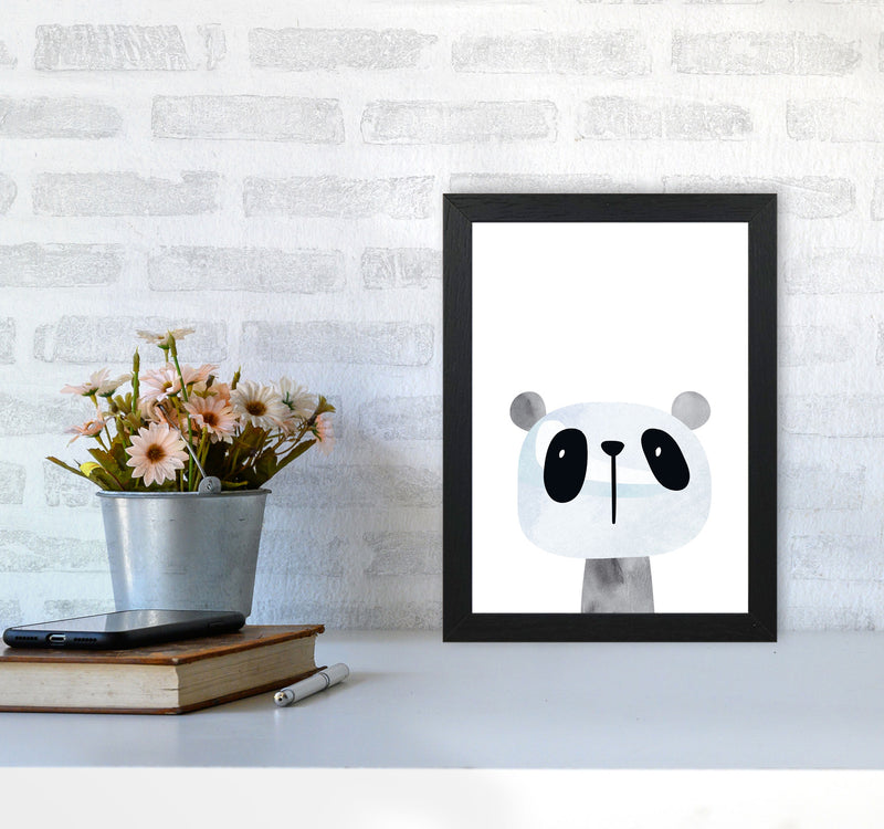 Scandi Panda Watercolour Framed Nursey Wall Art Print A4 White Frame