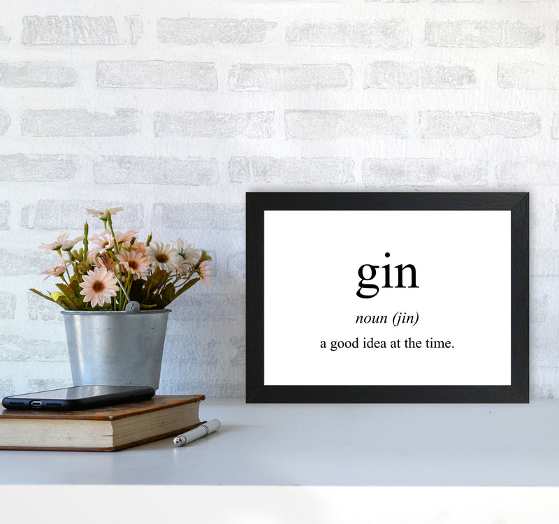 The Meaning Of Gin Modern Print, Framed Kitchen Wall Art A4 White Frame