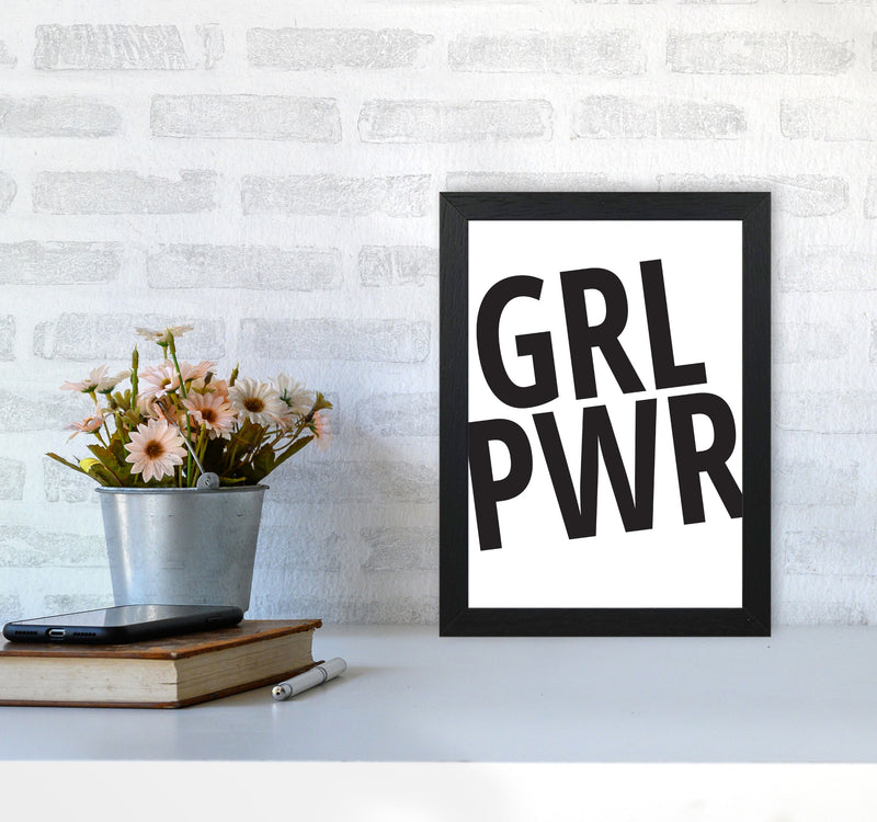 Girl Power Framed Typography Wall Art Print A4 White Frame